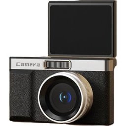 INF Appareil Photo Numérique Rétro à Double Objectif Haute Résolution avec Zoom Optique 5x et Écran LCD 2,4" Le noir
