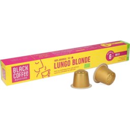 Black Coffee Roasters Lungo Blonde - 10 Capsules de café pour Nespresso® - Lungo - Café bio - Compatible Nespresso®