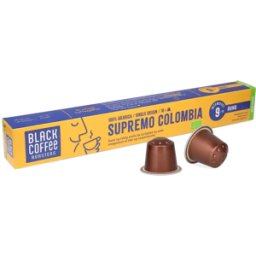 Black Coffee Roasters Supremo Colombia - 10 Capsules de café pour Nespresso® - Espresso - Café bio - Compatible Nespresso®