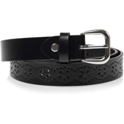 Isotoner - Ceinture Femme Cuir Noir Ajouré noir 85cm Femme