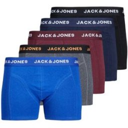 Jack & Jones Boxers Black Friday 5 Unités Black / Detail Navy Blazer / Port Royal / Dgm / Surf The Web L Homme
