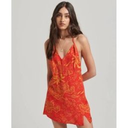 Superdry Robe Courte Sans Manches Vintage Mini Horaizu Red S Femme