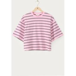 T-shirt boxy rose à rayures noires My Jewellery Rose L femme