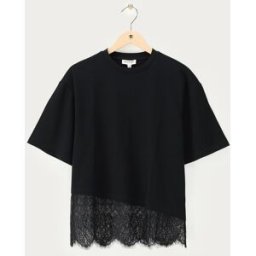 T-shirt noir avec détails en dentelle My Jewellery Noir XL femme