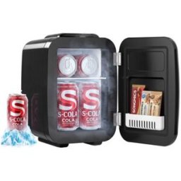 SONGMICS 4L Mini réfrigérateur portable chaud et froid silencieux, Noir