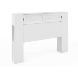 Idomya Factory - Tête de lit sur pieds Orem avec rangement coulissant blanche - 140 cm 140 cm