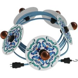 Creative Cables Guirlande Système Lumet Maioliche Avec Câble Textile5 Douilles Et Abat-jourscrochet Et Prise Noire Avec Bulb 7.5 M Blue One Size