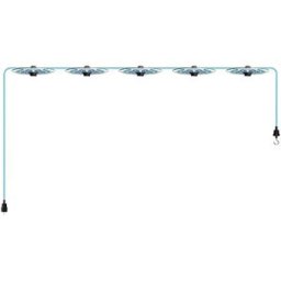 Creative Cables Guirlande Système Lumet Maioliche Avec Câble Textile5 Douilles Et Abat-jourscrochet Et Prise Noire Sans Ampoule 7.5 M Blue One Size