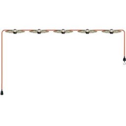 Creative Cables Guirlande Système Lumet Maioliche Avec Câble Textile5 Douilles Et Abat-jourscrochet Et Prise Noire Sans Ampoule 7.5 M Red-Green One Size
