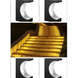 INF Lampes Solaires d'Escalier Extérieures à Lumière Chaude - Éclairage Solaire Facile à Installer 2 Pack 4 Pack