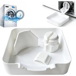 INF Bac de récupération blanc en ABS pour machine à laver avec plaque de guidage avant