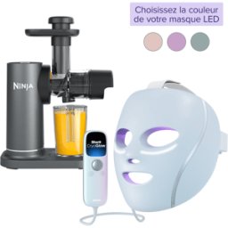Pack Extracteur de Jus à froid, Râpe & Trancheuse et Masque LED Cryo Glow (couleur au choix) JC152EU par SharkNinja