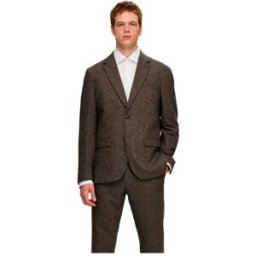 Selected Blazer Reed Wool Slim Brownie / Structure 46 Homme