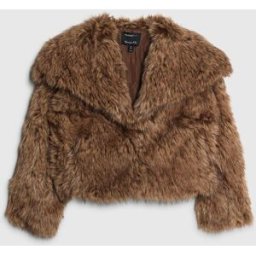 River Island River Island Petite Short Faux Fur Jacket Brun L (FR 46-48)