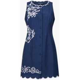 French Connection French Connection Calissa Embroidered Mini Dress bleu FR 48 (EU 46)