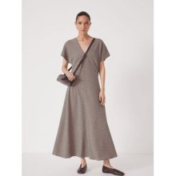 Hush Hush Grace Air Flow V-Neck Maxi Dress Brun XL (FR 50-52)
