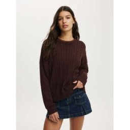 Cotton On Cotton On Cotton Crew Neck Jumper Brun XL (FR 50-52)