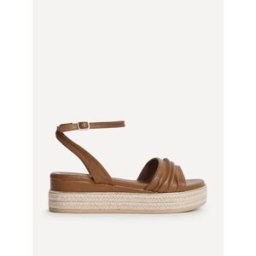 Linzi Linzi Dazed Flatform Sandals With Ruched Front Strap Brun EU 37 (UK 4)