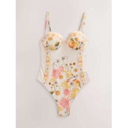 Next Maillot de bain rembourré à bretelles volantées pâle 90 F