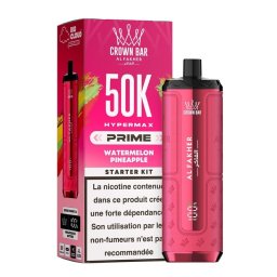 Puff Hypermax Prime 50K Crown Bar Al Fakher Nicotine : 6 mg - Saveur : Watermelon Pineapple