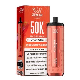 Puff Hypermax Prime 50K Crown Bar Al Fakher Nicotine : 6 mg - Saveur : Strawberry Cherry