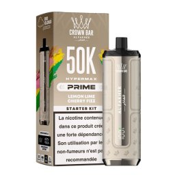 Puff Hypermax Prime 50K Crown Bar Al Fakher Nicotine : 6 mg - Saveur : Lemon Lime Cherry Fizz