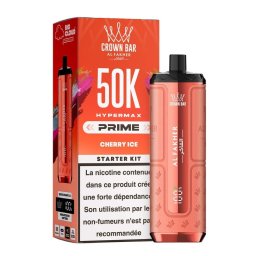 Puff Hypermax Prime 50K Crown Bar Al Fakher Nicotine : 6 mg - Saveur : Cherry Ice