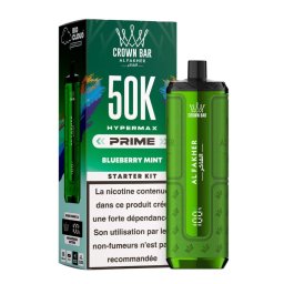 Puff Hypermax Prime 50K Crown Bar Al Fakher Nicotine : 6 mg - Saveur : Blueberry Mint