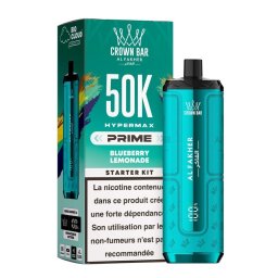 Puff Hypermax Prime 50K Crown Bar Al Fakher Nicotine : 6 mg - Saveur : Blueberry Lemonade
