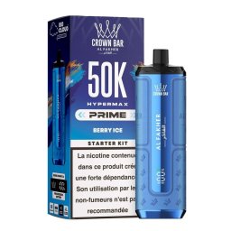 Puff Hypermax Prime 50K Crown Bar Al Fakher Nicotine : 6 mg - Saveur : Berry Ice