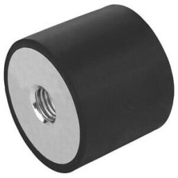 KIPP Butée en caoutchouc Type C M04 Ø10 mm H15 Acier Caoutchouc naturel élastique (K0569.01001555)