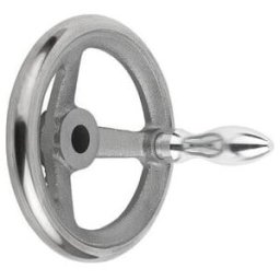 KIPP Volant manuel DIN 950 400 mm Fonte grise Acier Poignée boule (K0671.4400X30)