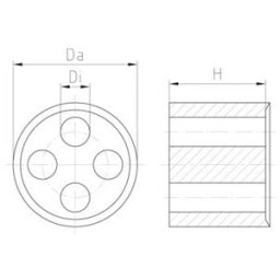 Jacob Insert à densité multiple WJ-DM 40/8x6,5 plastique métrique (WJ-DM 40/8X6.5)