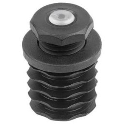 KIPP Bouchon de réglage avec insert antidérapant Forme A Ø40 Polyamide noir (K2034.00401520)