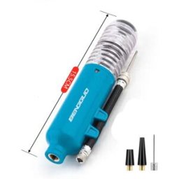 INF Mini pompe à main pour ballons et gonflables avec aiguille et tuyau flexible Bleu