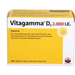 Wörwag Pharma GmbH & Co. KG VITAGAMMA D3 2.000 IU Vitamin D3 NEM tablets (200 pcs)