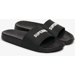 Superdry Homme Imprimé Premium Claquettes De Piscine, Noir & Blanc, Pointure: 8-9