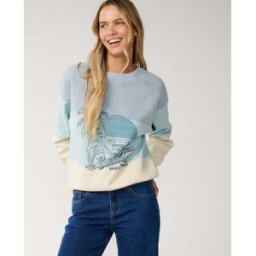 Rip Curl Sweat col rond Seeker Raglan Standard Bleu clair XS Female