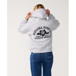 Rip Curl Sweat à capuche Surf Puff Heritage Gris chiné/Noir 2XL Female