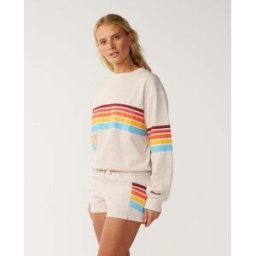 Rip Curl Sweat col rond Surf Revival Relax Gris chiné avoine L Female