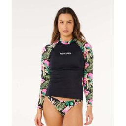 Rip Curl T-shirt anti-UV Molokai manches longues insert floral Noir M Female