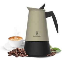Cecotec Cafetière Italienne Piccolina 600 Green. 300ml, 6 Tasses De Café, Acier Inoxydable, Compatible Toutes Surfaces