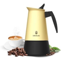 Cecotec Cafetière Italienne Piccolina 600 Beige. 300ml, 6 Tasses De Café, Acier Inoxydable, Compatible Toutes Surfaces