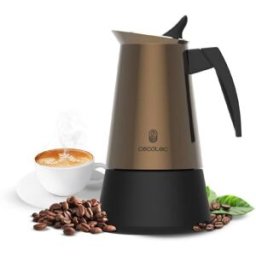 Cecotec Cafetière Italienne Piccolina 600 Gold. 300ml, 6 Tasses De Café, Acier Inoxydable, Compatible Toutes Surfaces
