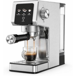 NIKYPJ Machine À Expresso 20 Bars Avec Écran Tactile, Cafetière 1350w, Réservoir Amovible 1.2l, Buse Vapeur Pour Cappuccino Et Latte