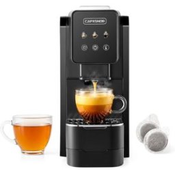 CAPXSNOB Machine À Café En Dosettes Casabar1 E.s.e. 44 Mm, Écran Tactile, 4 Boissons Pompe Italienne 19 Bars, Pré-infusion, Température E