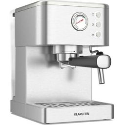 KLARSTEIN Machine À Café Filtre Steelpresso Compacte 20 Bars Buse Vapeur Plateau Chauffe-tasses