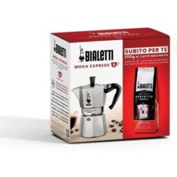 Bialetti Cafetiere Italienne + 1 Café Perfetto Moka Classico - - Moka - 3 Tasses - 0,30 L - Paquet De 250 G - Argent