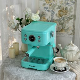 ROLIPO Machine À Café 20 Bars, 2 Cafés, Espresso, Cappuccino, Latte(bleu)