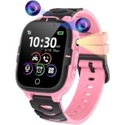 VENDOS85 Montre Connectée Enfant Avec 24 Jeux Éducatifs Et Sos Rose Noir